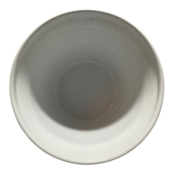 Pair of Planter Modern Horizontal Ribs Ceramic Round Planters White Plants Pots - Picture 6 of 6